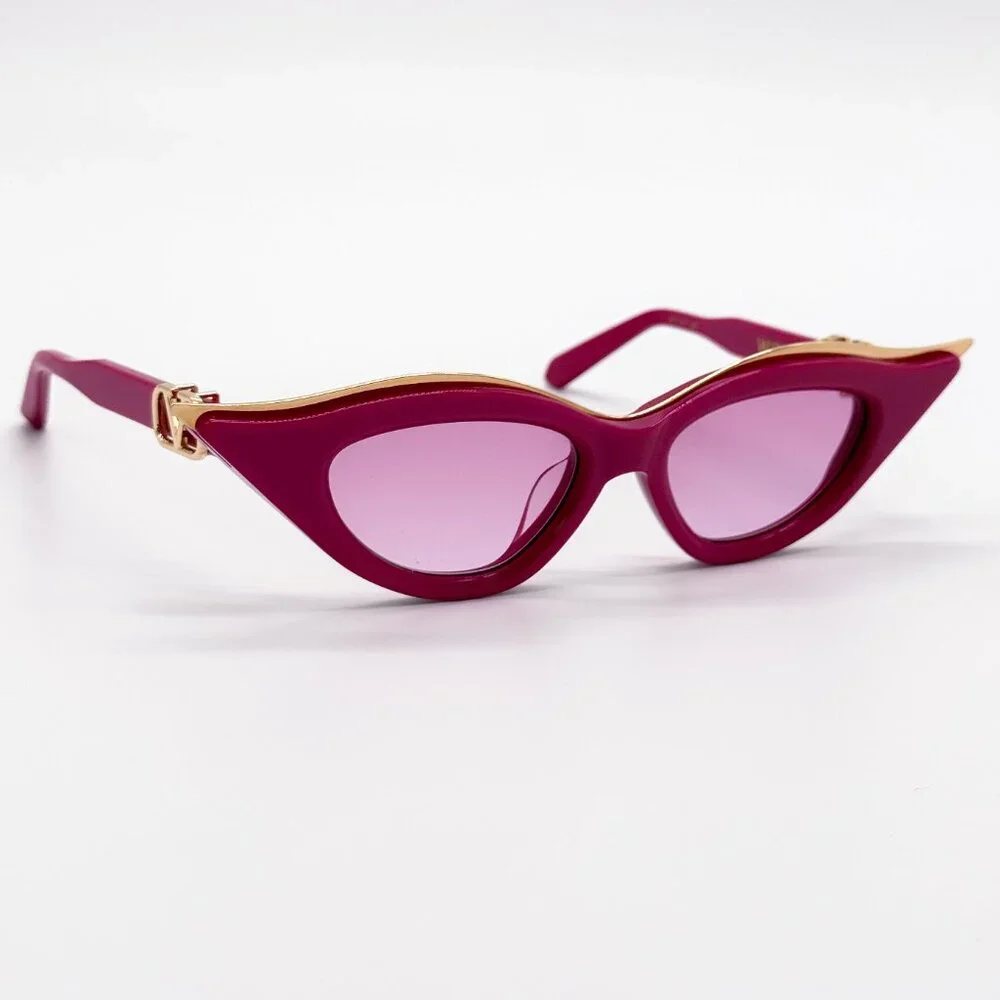 NEW VALENTINO V-GOLDCUT VLS-114D PINK WOMEN CAT EYE SUNGLASSES VALENTINO
